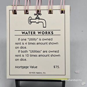 Hand-Assembled Monopoly-Themed Mini Journal - Water Works
